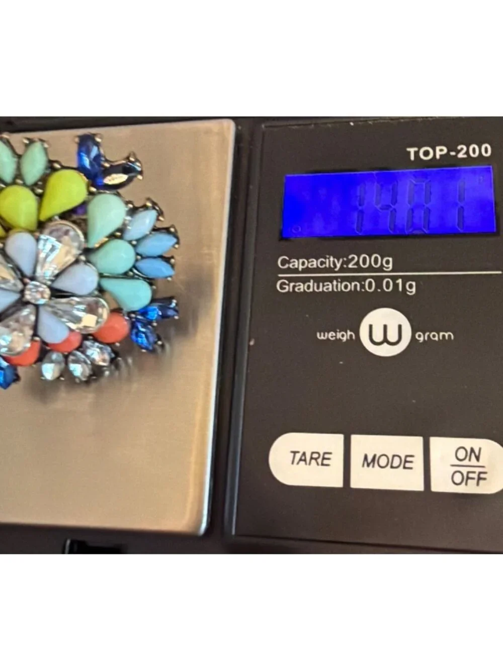 Colorful Statement Flower Ring Antique Gold Tone Cluster Rhinestone Sz 7 Cluster